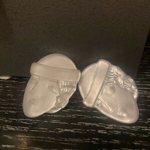 Vintage Frosted Acrylic Face Earrings
